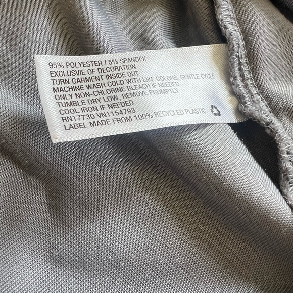 Mossimo Medium Gray Crushed Velvet Lace Tank Midi Dress Y2K 90s - Picture 9 of 10